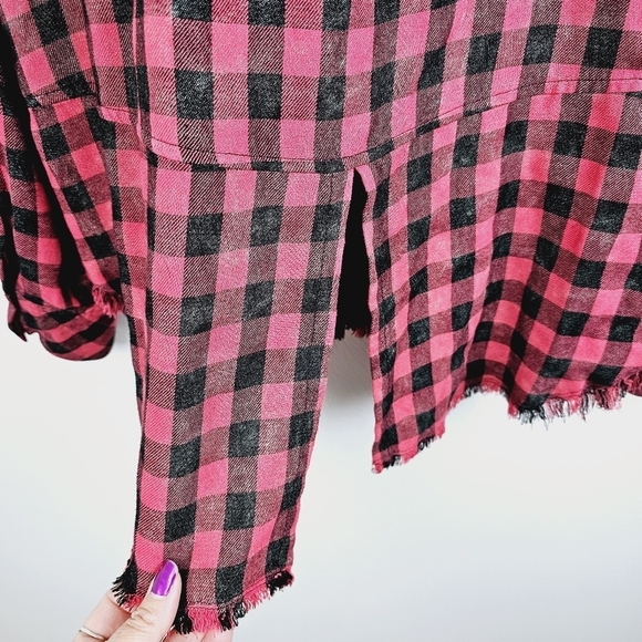 Anthropologie Cloth & Stone Buffalo Check Button Front Shirt - Picture 9 of 13